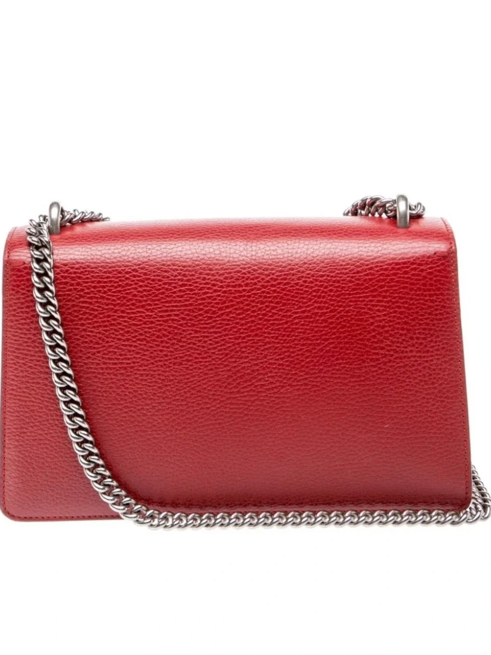Gucci Dyonisus Red Leather Shoulder Bag with Decorative Horseshoe Clasp